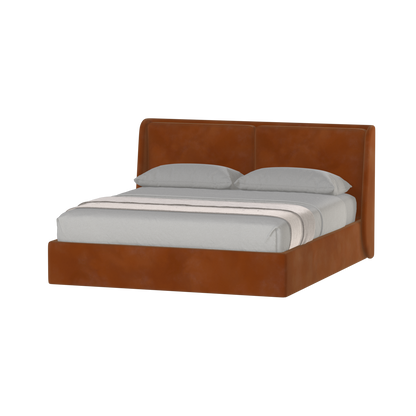 Lit double rembourré Ruby en tissu haut de gamme 
