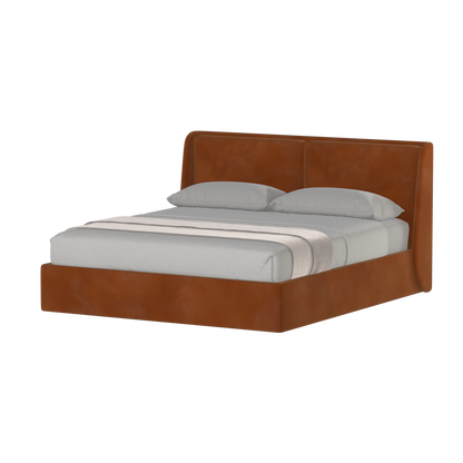 Lit double rembourré Ruby en tissu haut de gamme 