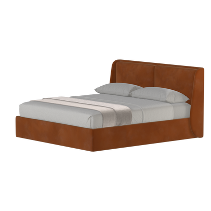 Lit double rembourré Ruby en tissu haut de gamme 