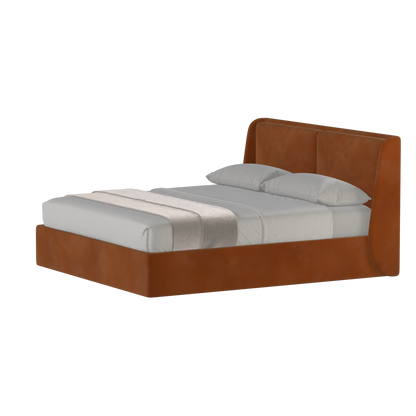 Lit double rembourré Ruby en tissu haut de gamme 