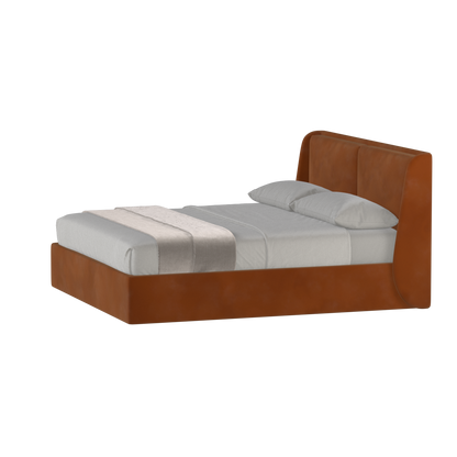 Lit double rembourré Ruby en tissu haut de gamme 