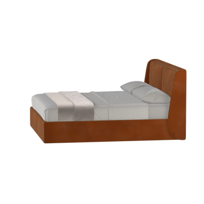 Lit double rembourré Ruby en tissu haut de gamme 
