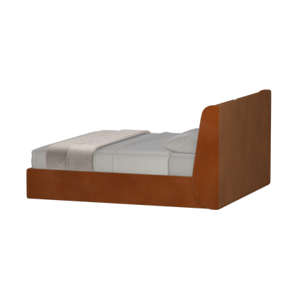 Lit double rembourré Ruby en tissu haut de gamme 