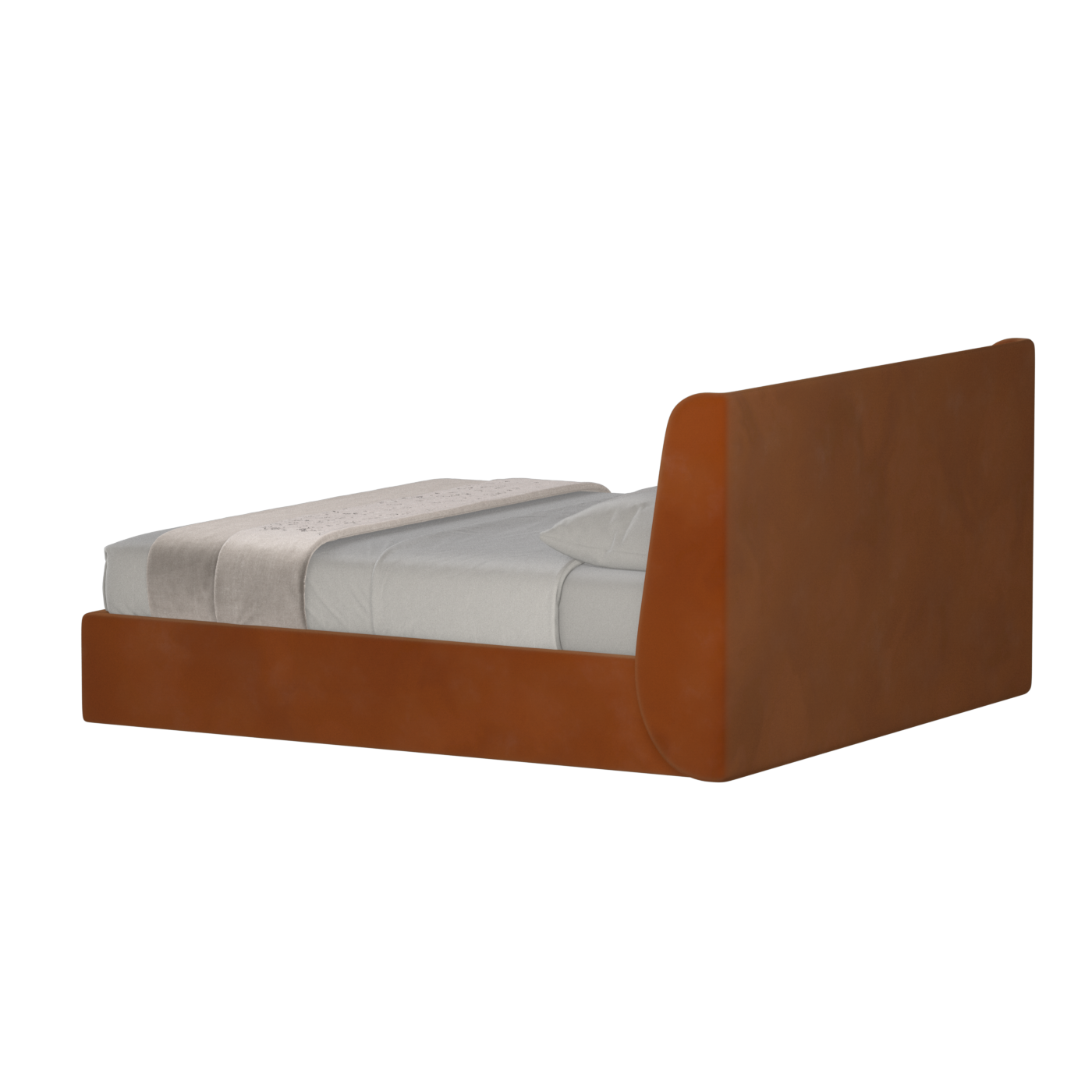 Lit double rembourré Ruby en tissu haut de gamme 