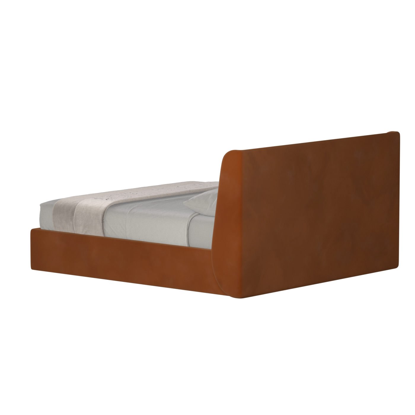 Lit double rembourré Ruby en tissu haut de gamme 