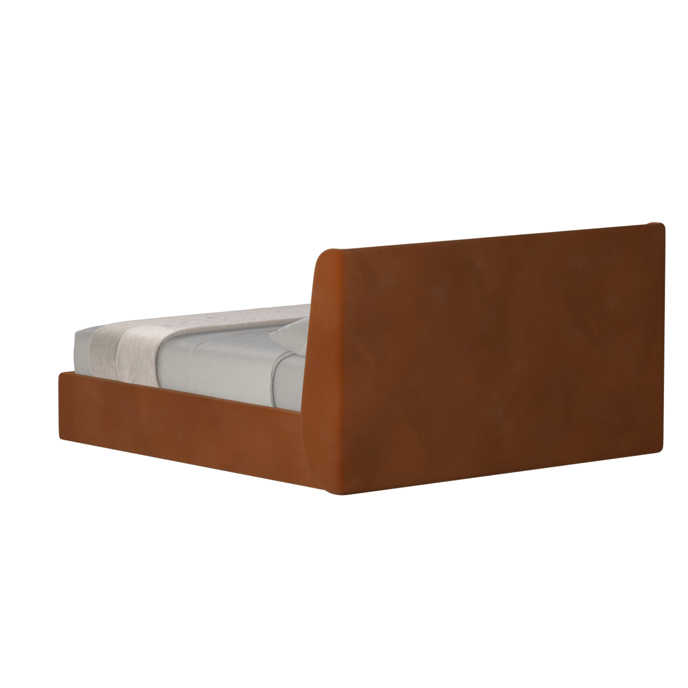 Lit double rembourré Ruby en tissu haut de gamme 