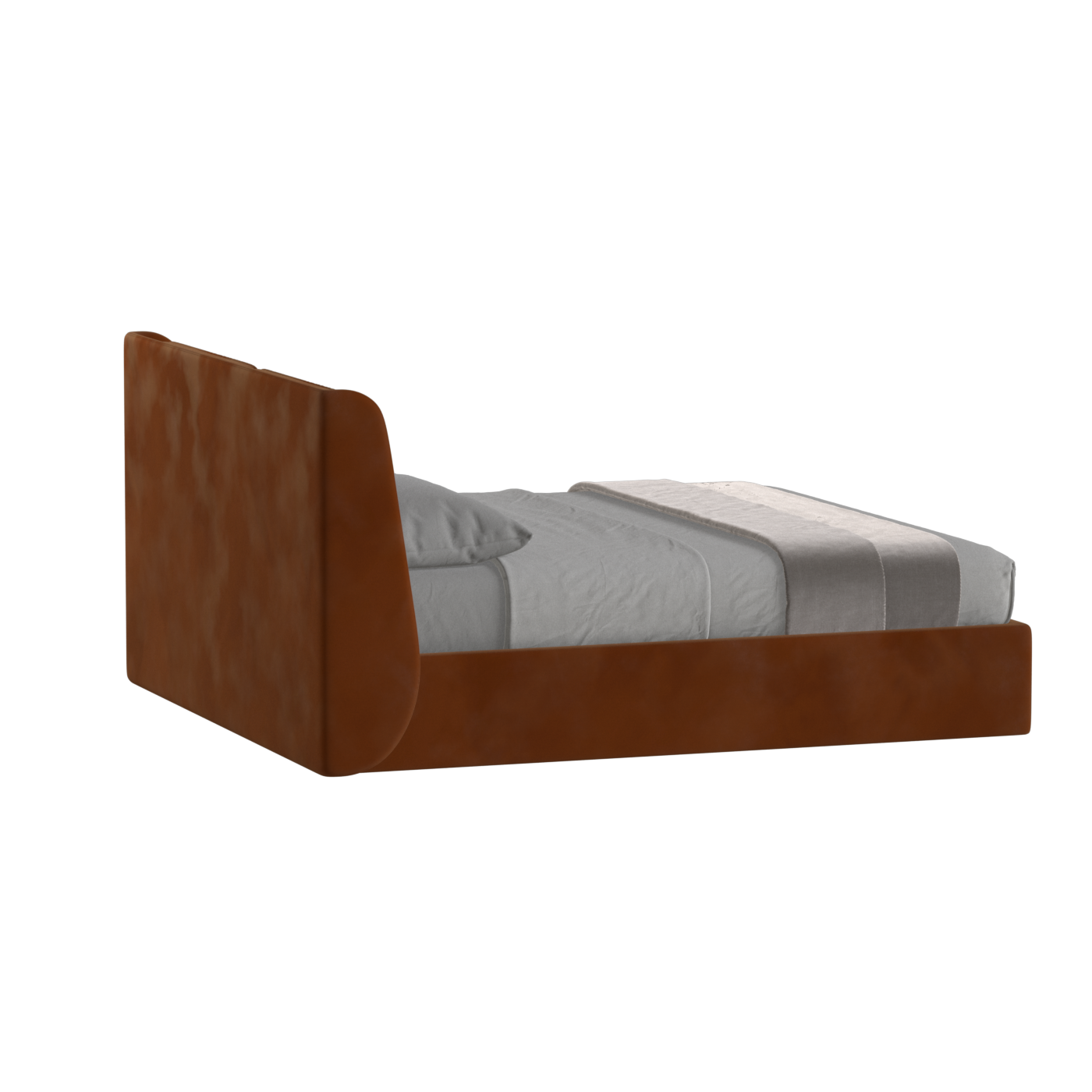 Lit double rembourré Ruby en tissu haut de gamme 