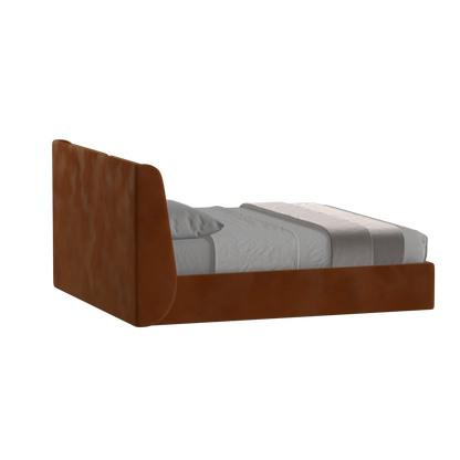 Lit double rembourré Ruby en tissu haut de gamme 