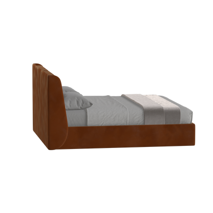 Lit double rembourré Ruby en tissu haut de gamme 