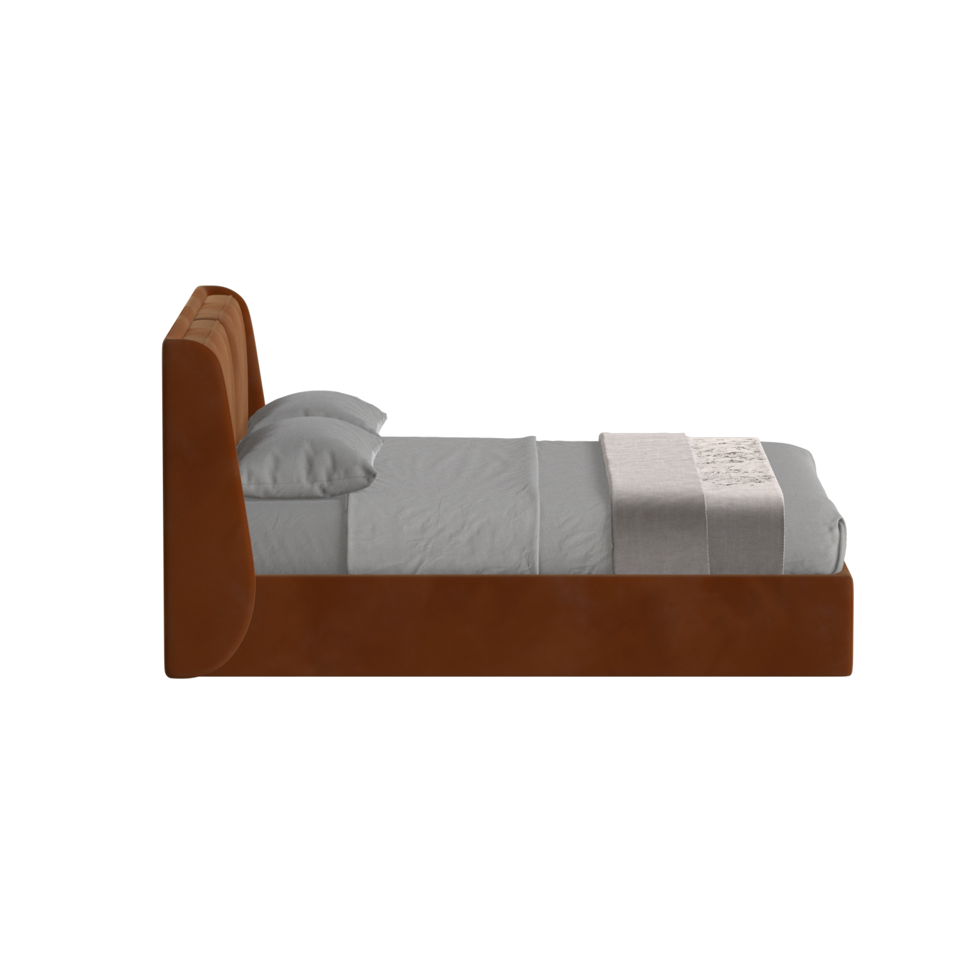 Lit double rembourré Ruby en tissu haut de gamme 