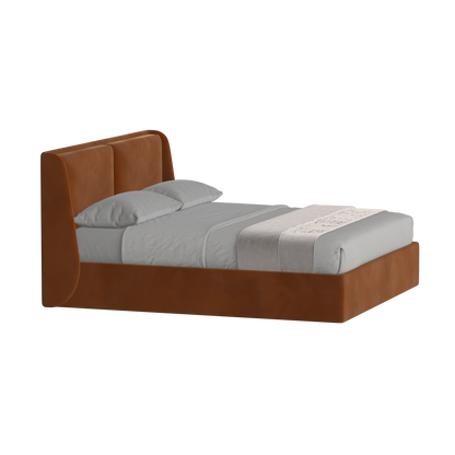Lit double rembourré Ruby en tissu haut de gamme 