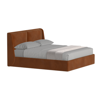 Lit double rembourré Ruby en tissu haut de gamme 