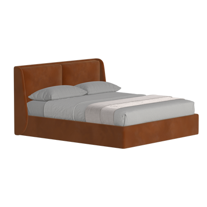 Lit double rembourré Ruby en tissu haut de gamme 