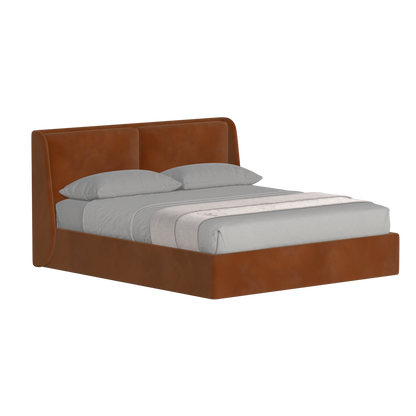 Lit double rembourré Ruby en tissu haut de gamme 