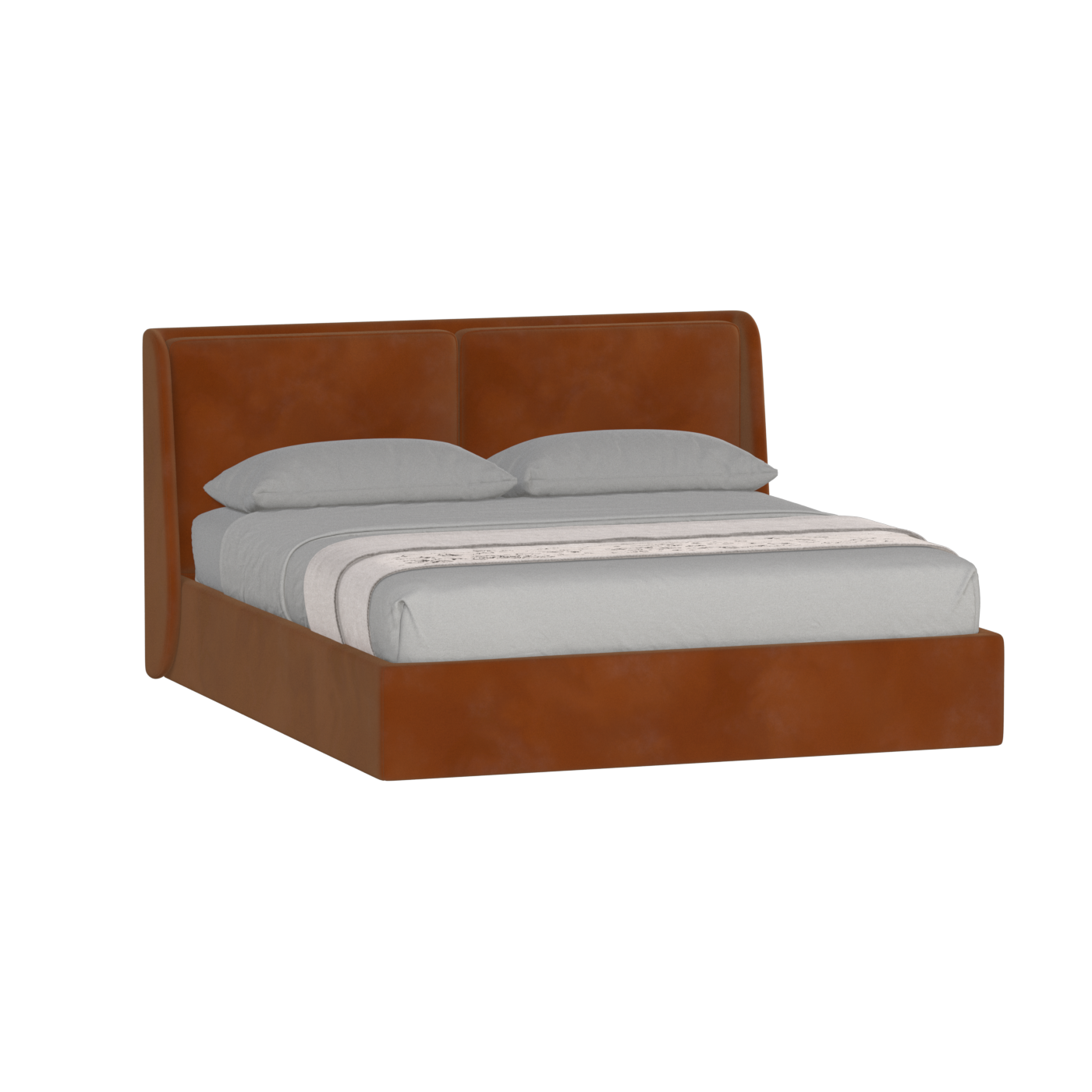 Lit double rembourré Ruby en tissu haut de gamme 