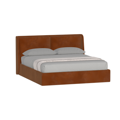 Lit double rembourré Ruby en tissu haut de gamme 