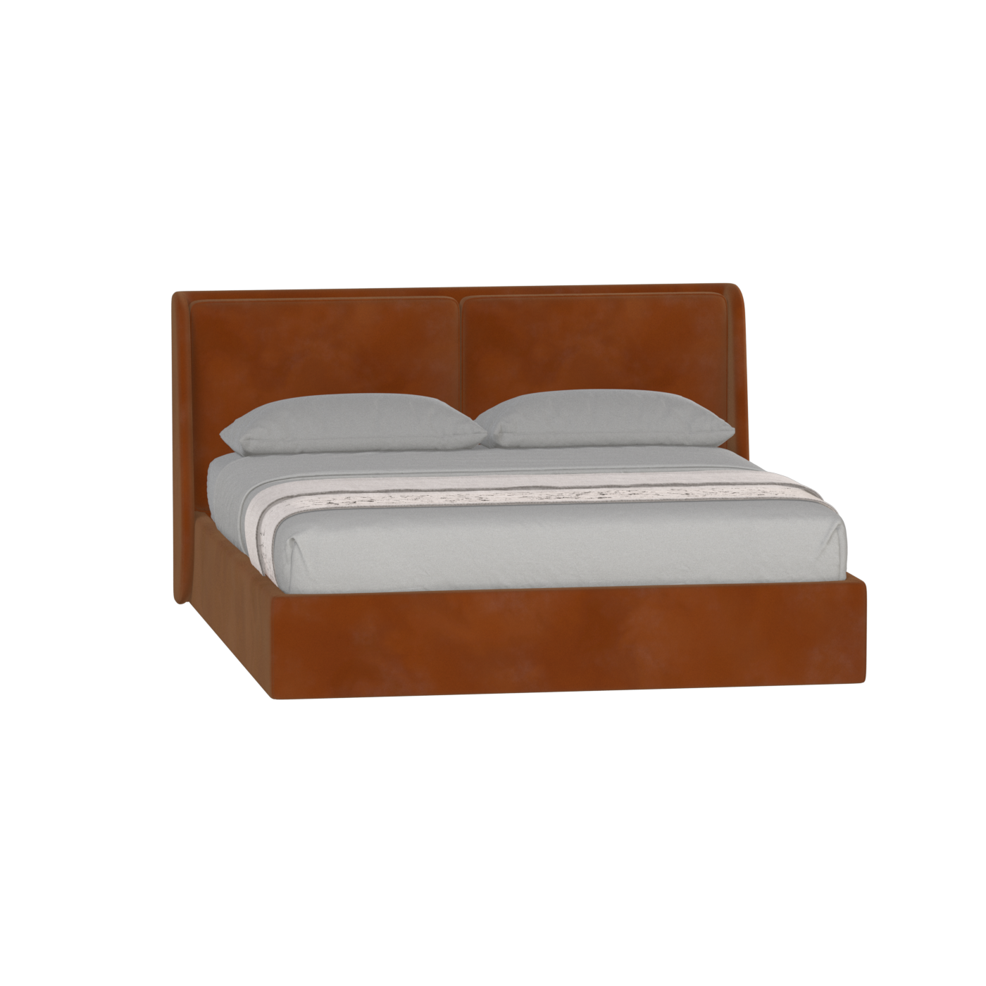 Lit double rembourré Ruby en tissu haut de gamme 