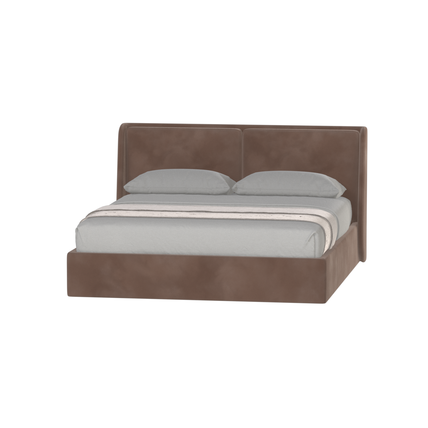 Lit double rembourré Ruby en tissu haut de gamme 