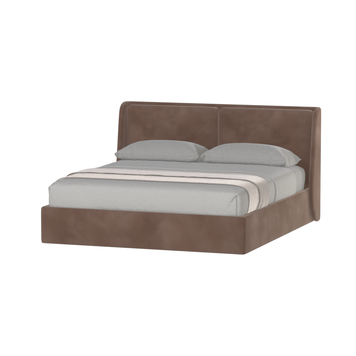 Lit double rembourré Ruby en tissu haut de gamme 