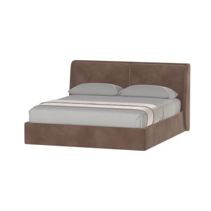 Lit double rembourré Ruby en tissu haut de gamme 