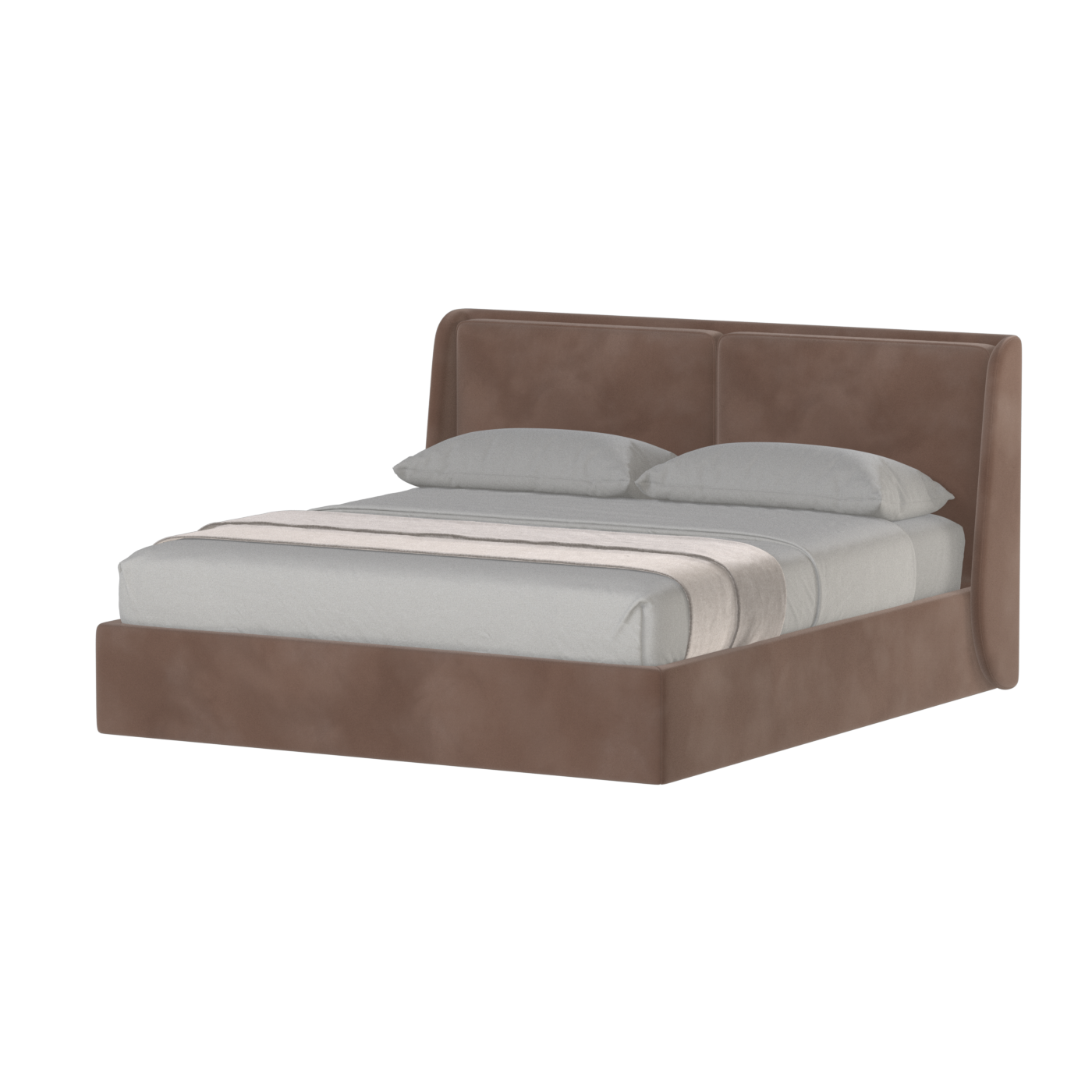 Lit double rembourré Ruby en tissu haut de gamme 
