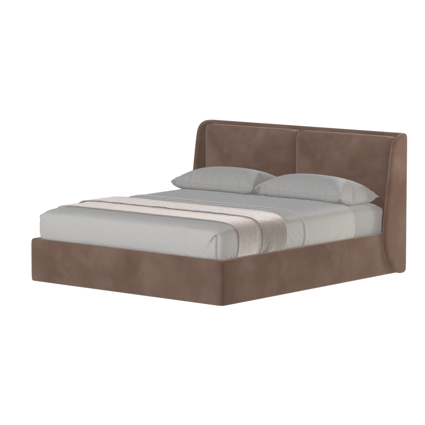 Lit double rembourré Ruby en tissu haut de gamme 