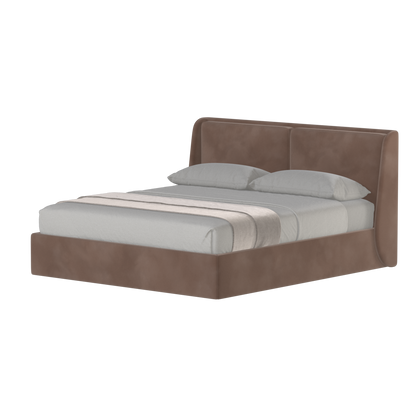 Lit double rembourré Ruby en tissu haut de gamme 