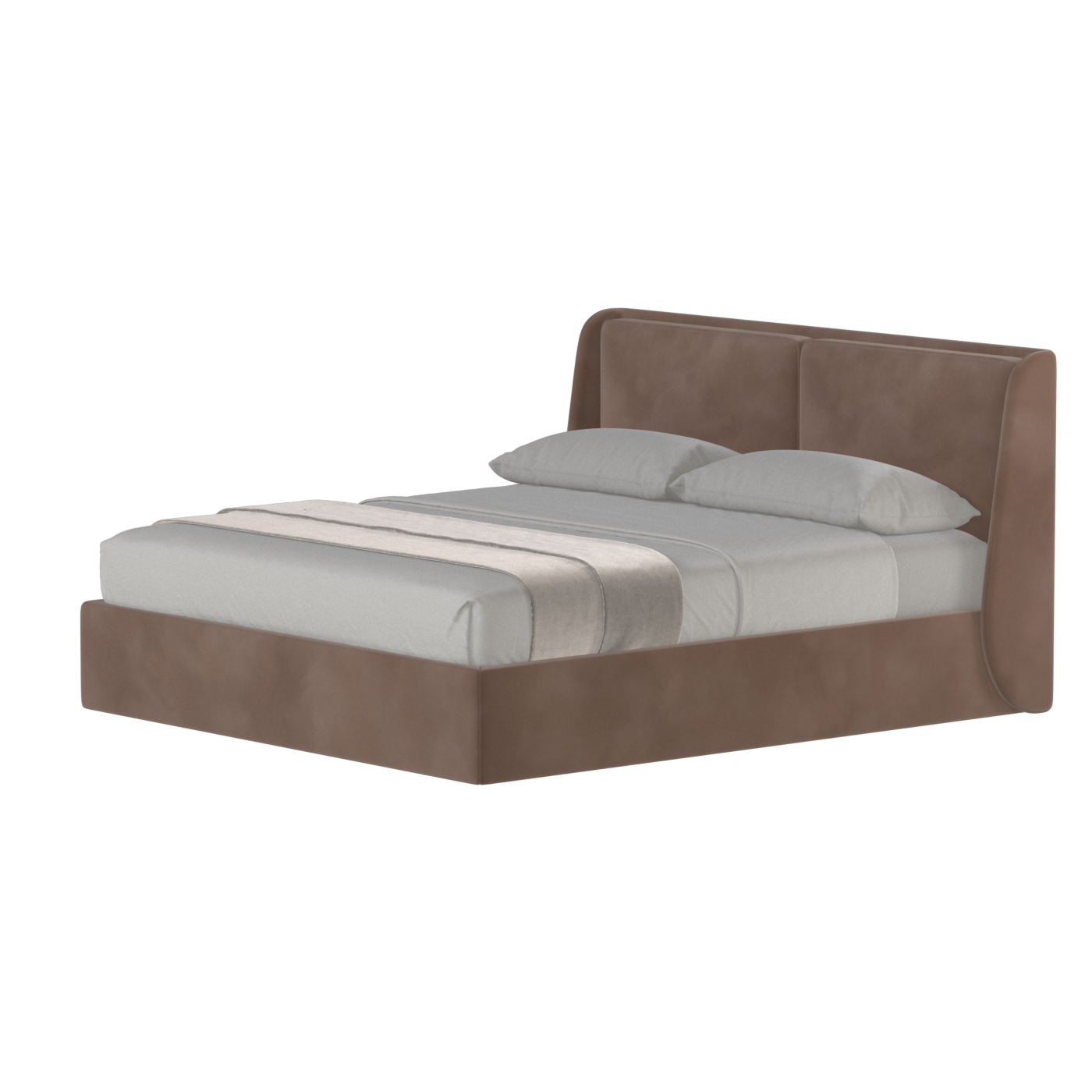 Lit double rembourré Ruby en tissu haut de gamme 