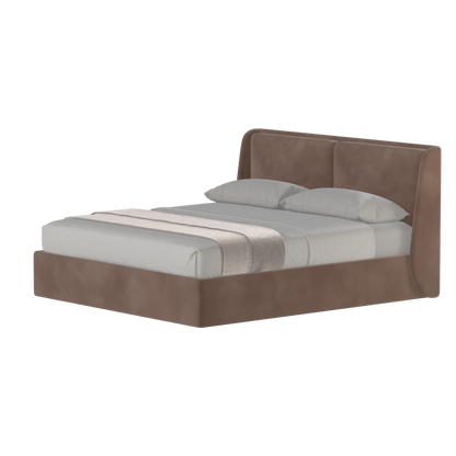 Lit double rembourré Ruby en tissu haut de gamme 