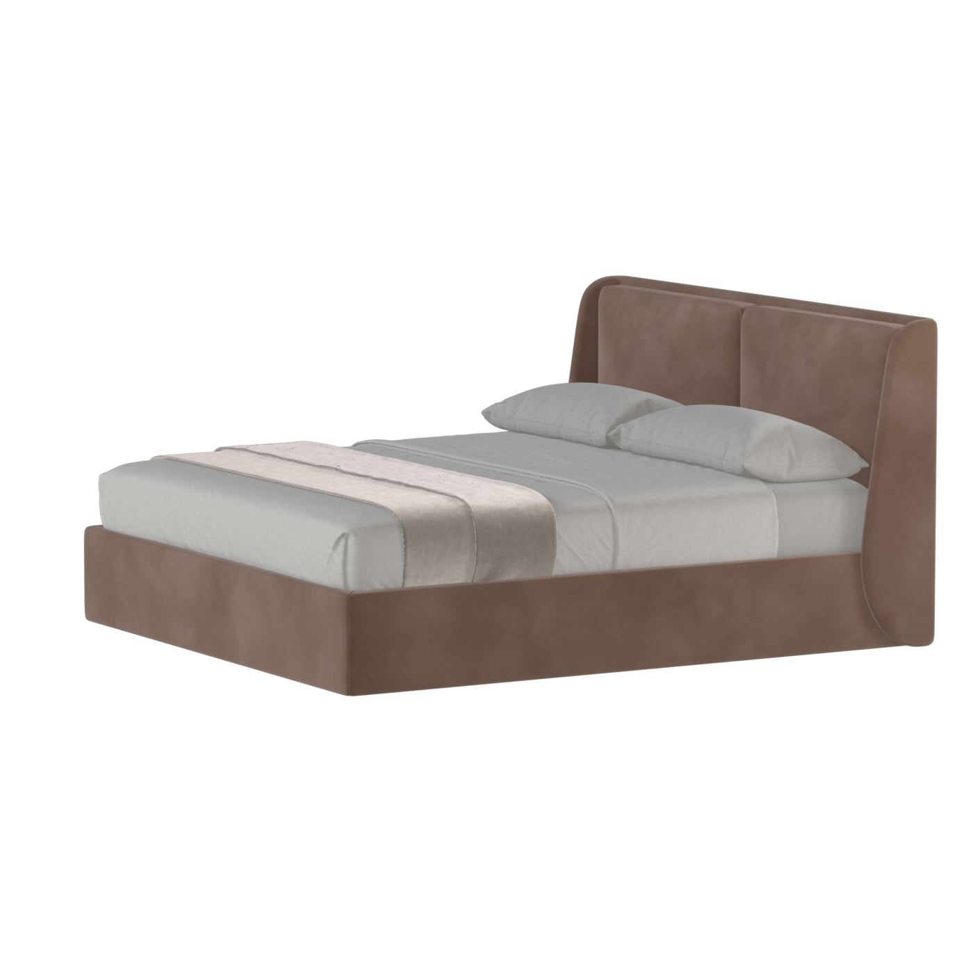 Lit double rembourré Ruby en tissu haut de gamme 