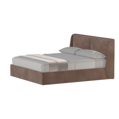 Lit double rembourré Ruby en tissu haut de gamme 