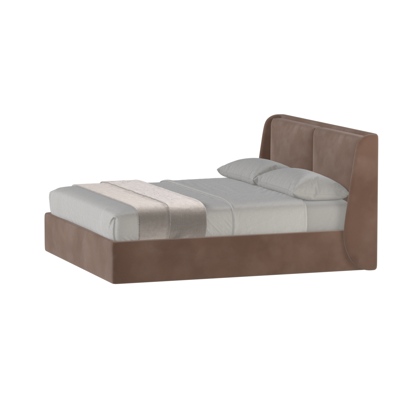 Lit double rembourré Ruby en tissu haut de gamme 