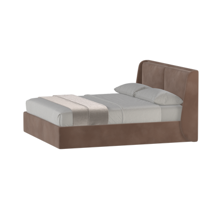 Lit double rembourré Ruby en tissu haut de gamme 