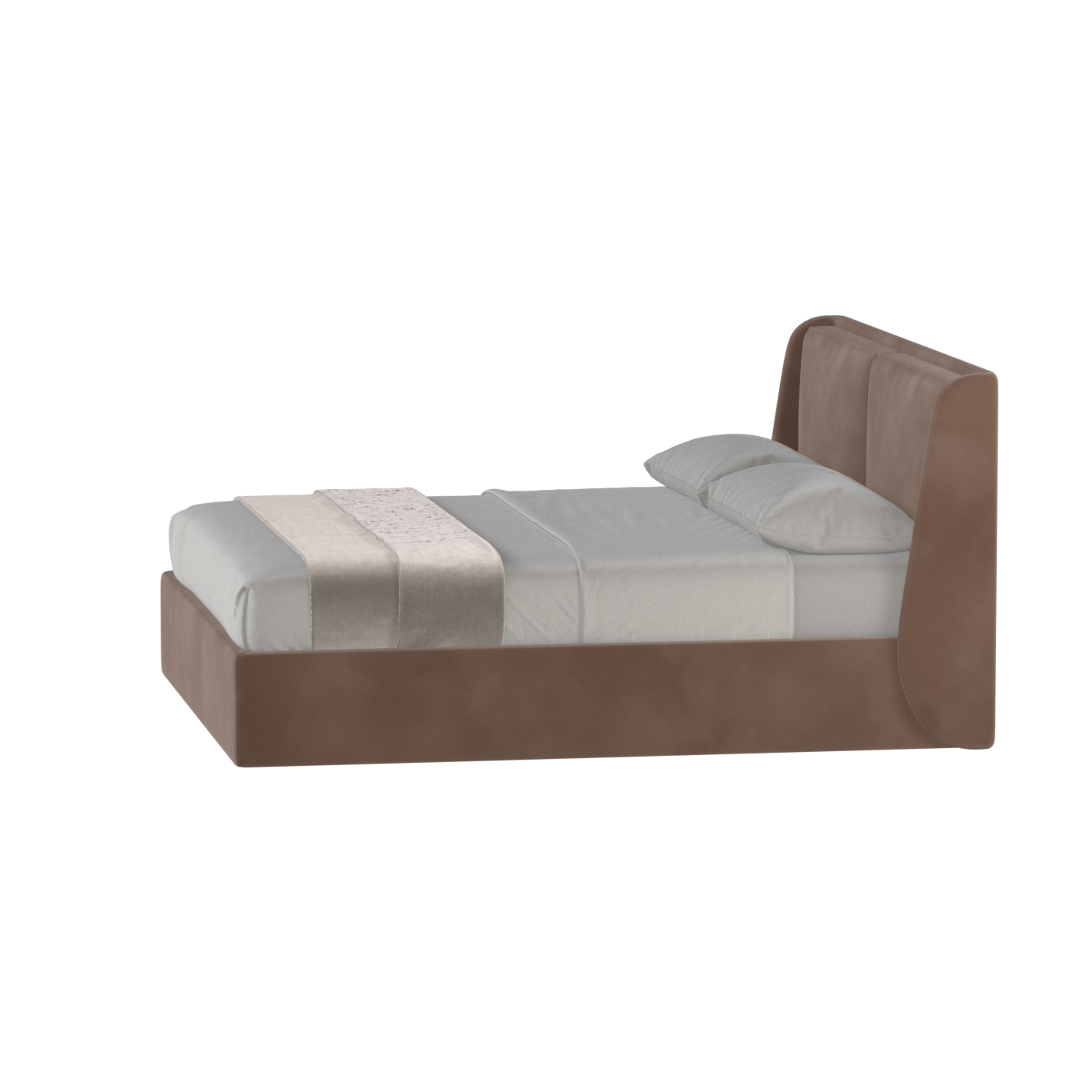 Lit double rembourré Ruby en tissu haut de gamme 