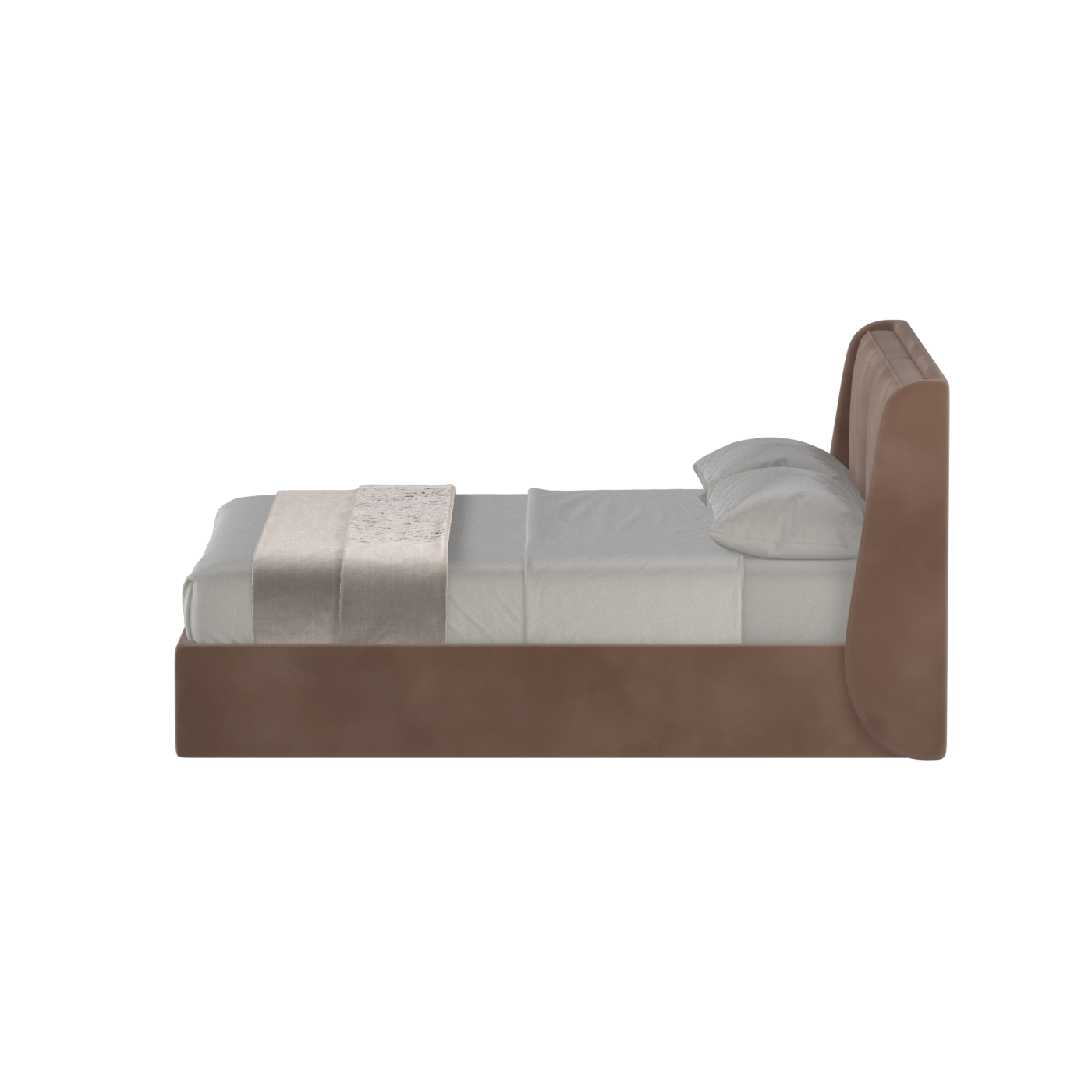 Lit double rembourré Ruby en tissu haut de gamme 