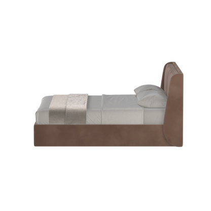 Lit double rembourré Ruby en tissu haut de gamme 