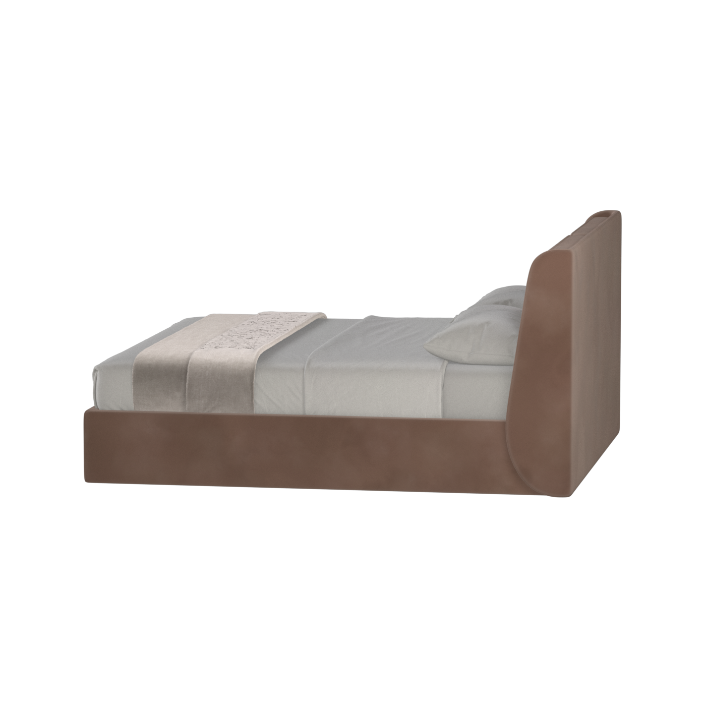 Lit double rembourré Ruby en tissu haut de gamme 