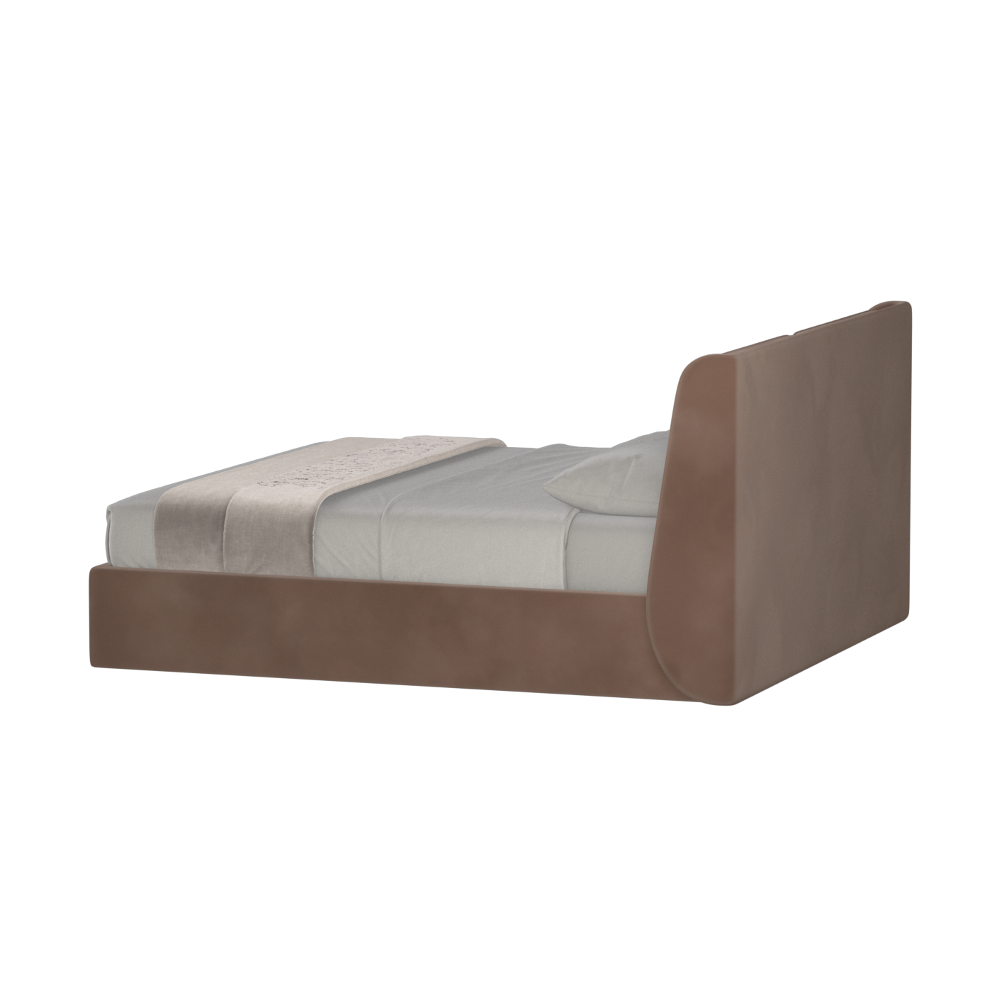 Lit double rembourré Ruby en tissu haut de gamme 