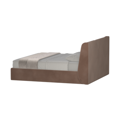 Lit double rembourré Ruby en tissu haut de gamme 