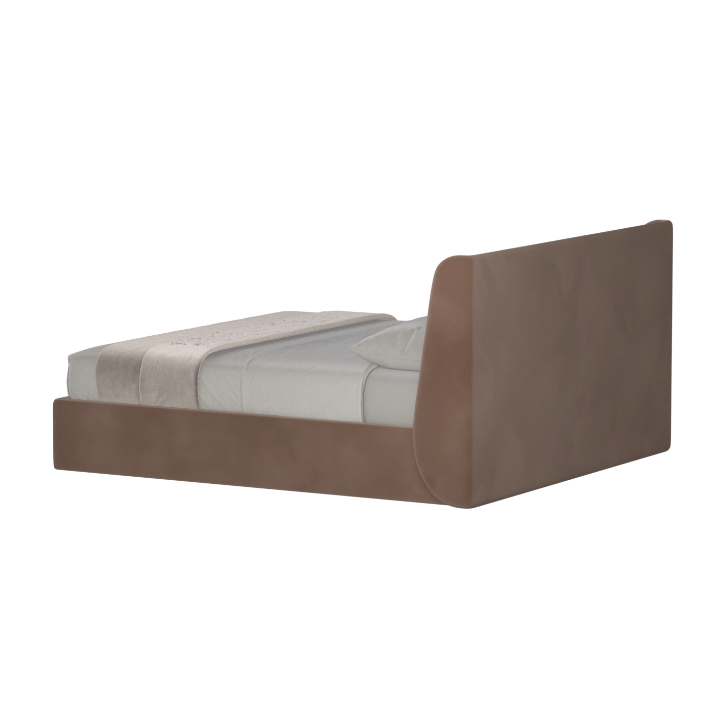 Lit double rembourré Ruby en tissu haut de gamme 