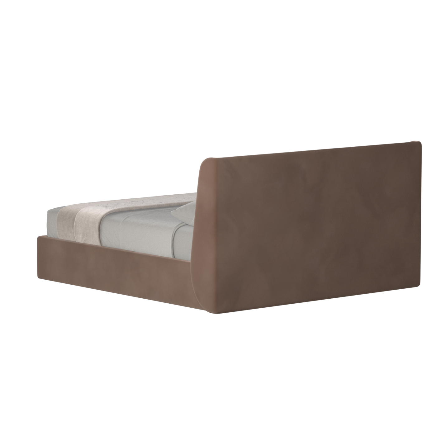 Lit double rembourré Ruby en tissu haut de gamme 