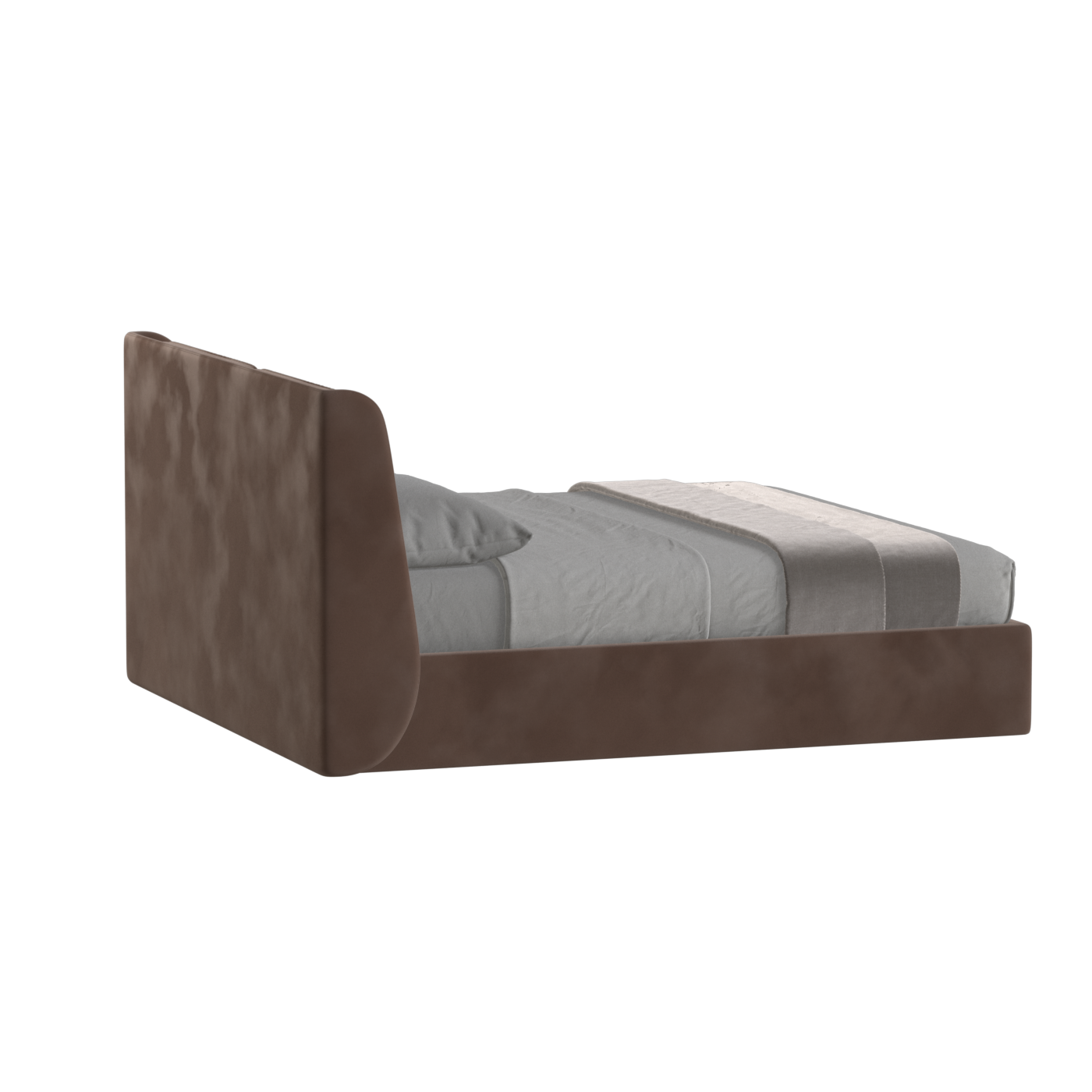 Lit double rembourré Ruby en tissu haut de gamme 