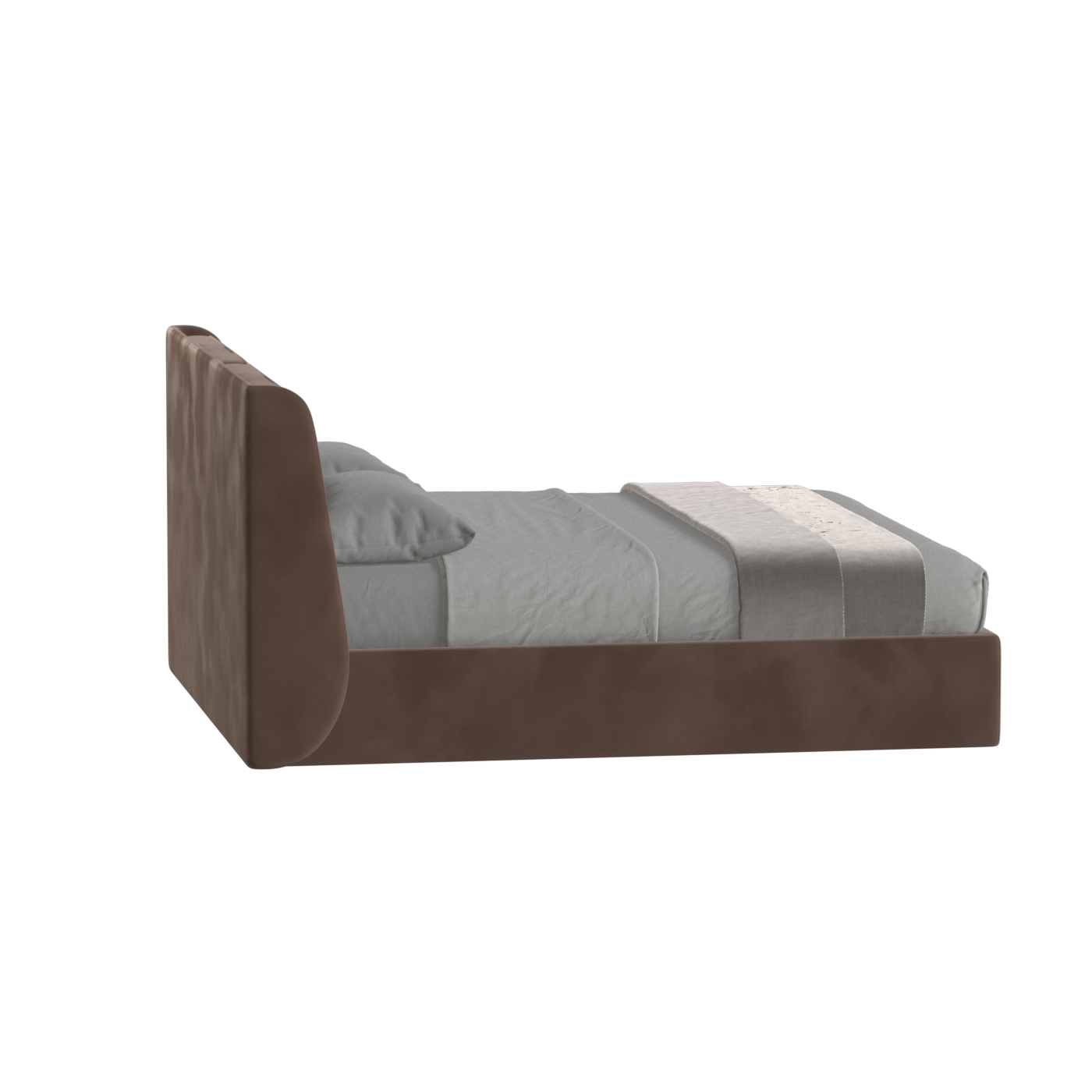 Lit double rembourré Ruby en tissu haut de gamme 