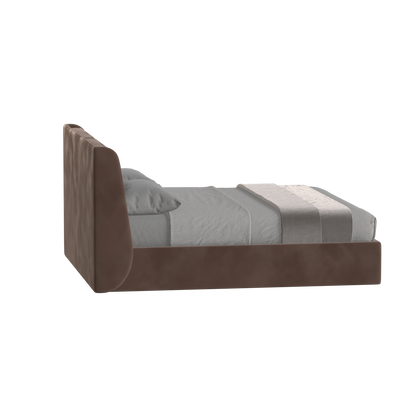 Lit double rembourré Ruby en tissu haut de gamme 