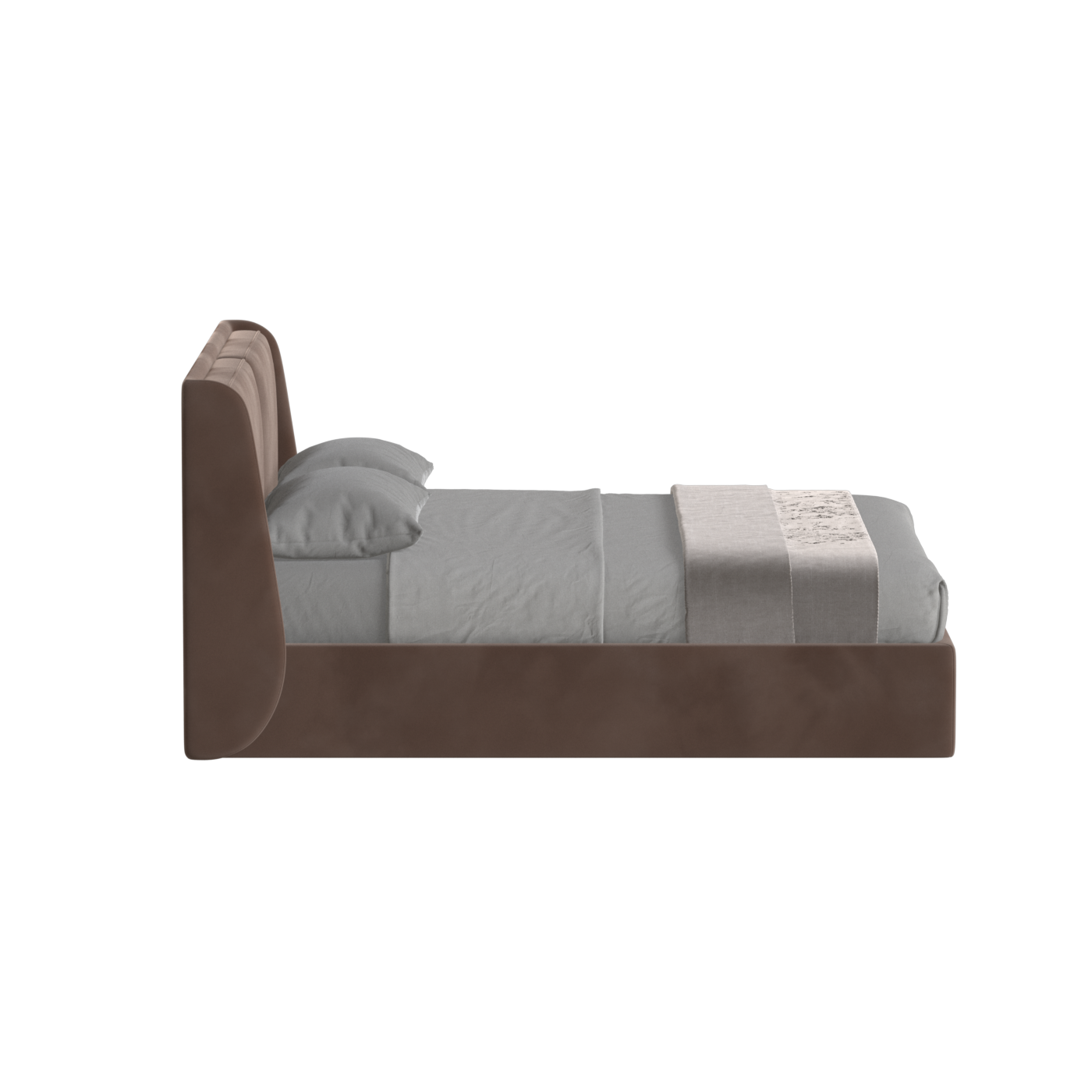 Lit double rembourré Ruby en tissu haut de gamme 