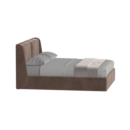 Lit double rembourré Ruby en tissu haut de gamme 