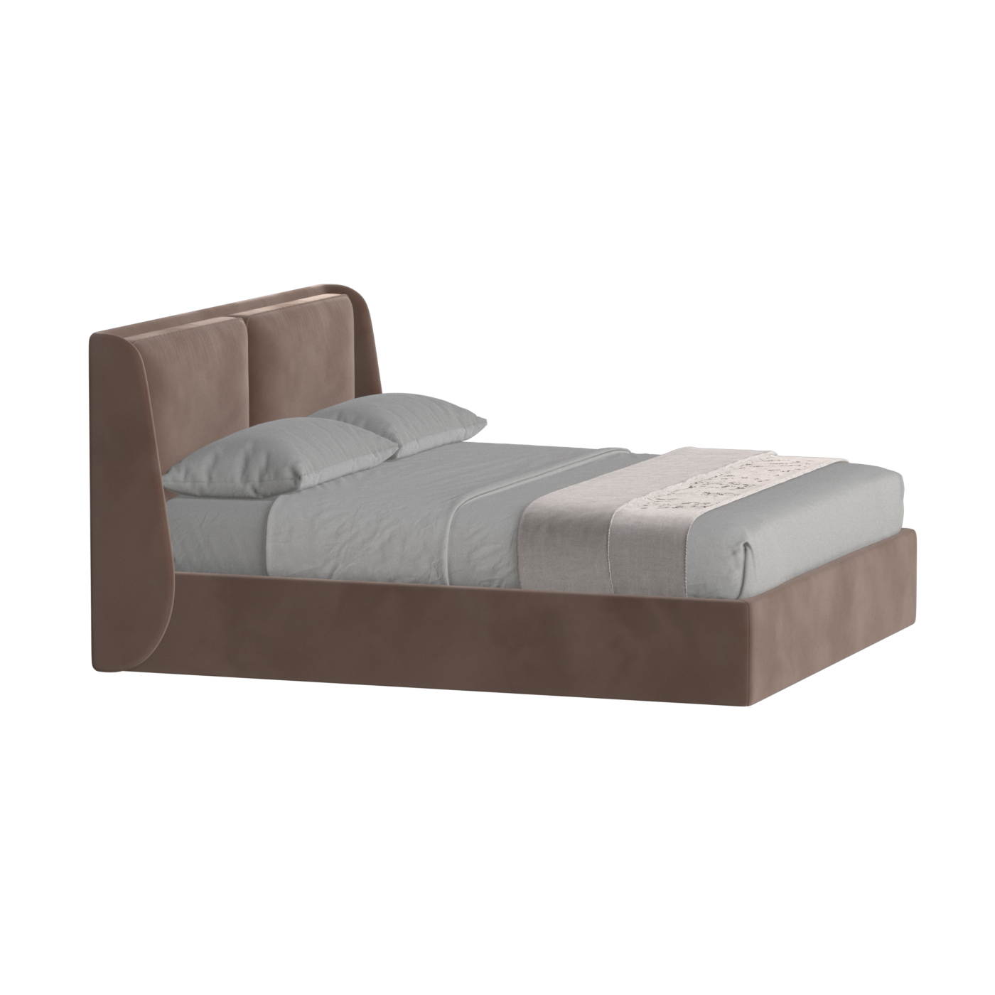 Lit double rembourré Ruby en tissu haut de gamme 