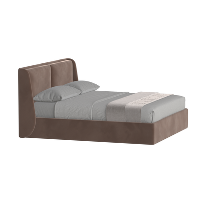 Lit double rembourré Ruby en tissu haut de gamme 