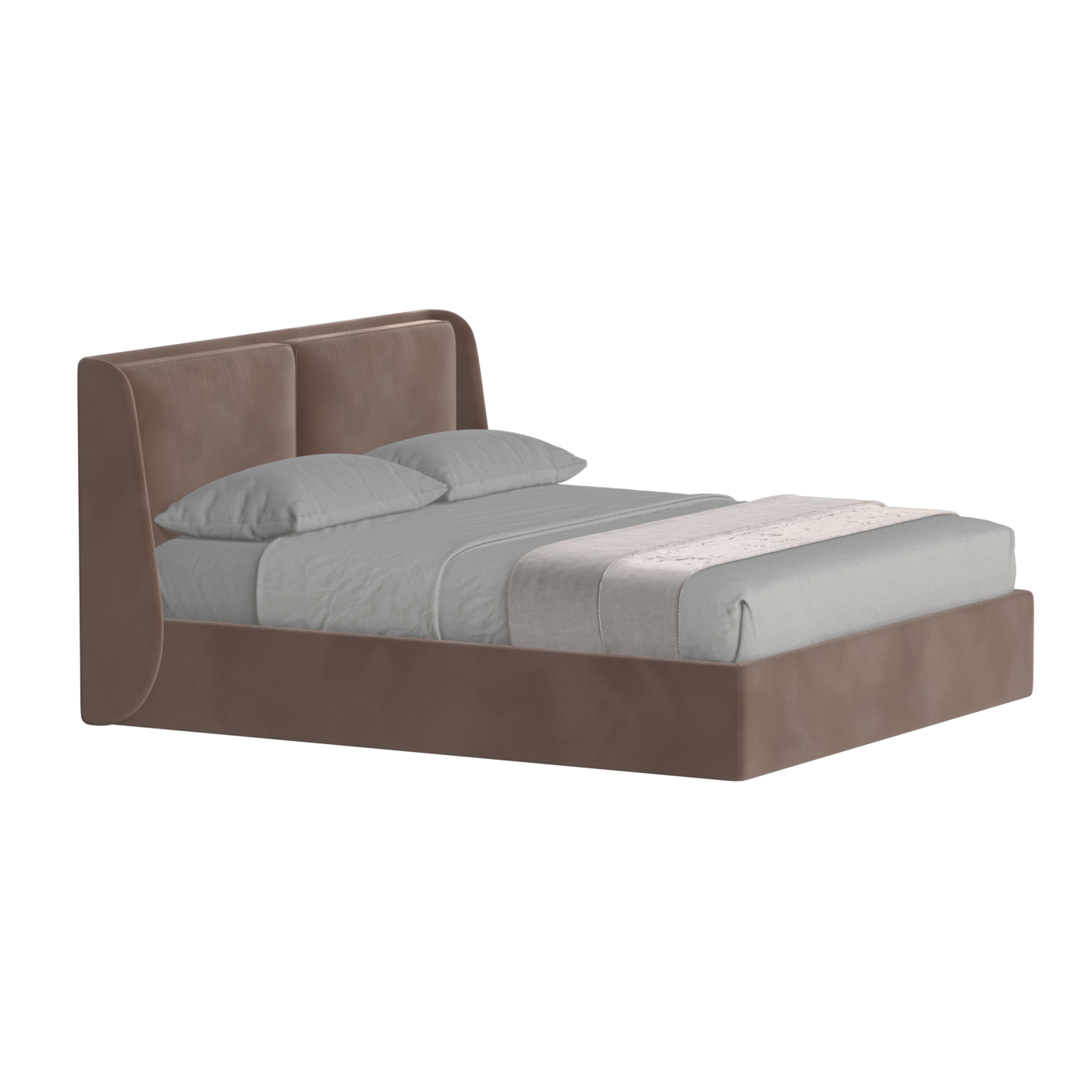 Lit double rembourré Ruby en tissu haut de gamme 