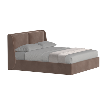 Lit double rembourré Ruby en tissu haut de gamme 